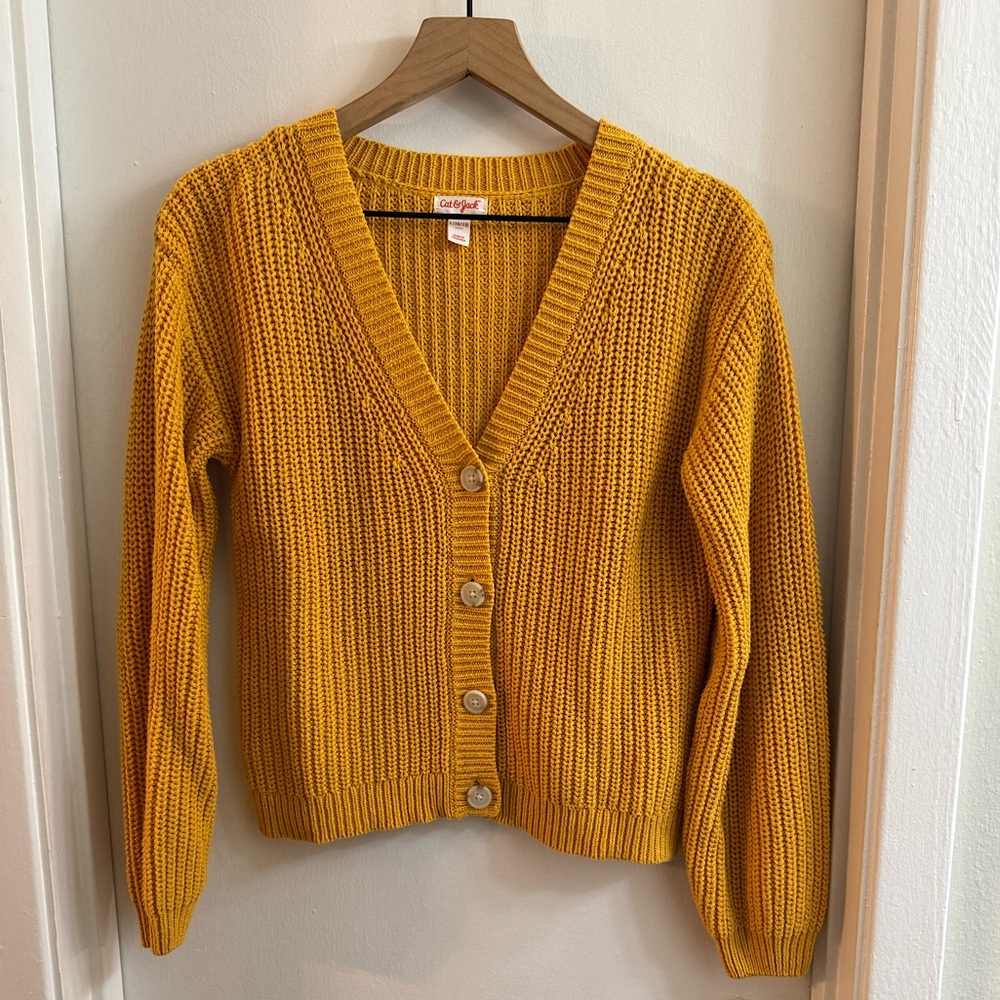 Cat & Jack V Neck Cardigan girls size Large
